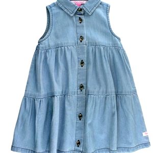 RuffleButts Denim Tiered Dress